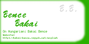 bence bakai business card